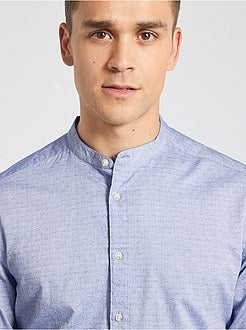 Herenmode maat S-XXL - Slim-fit hemd met maokraag - Kiabi