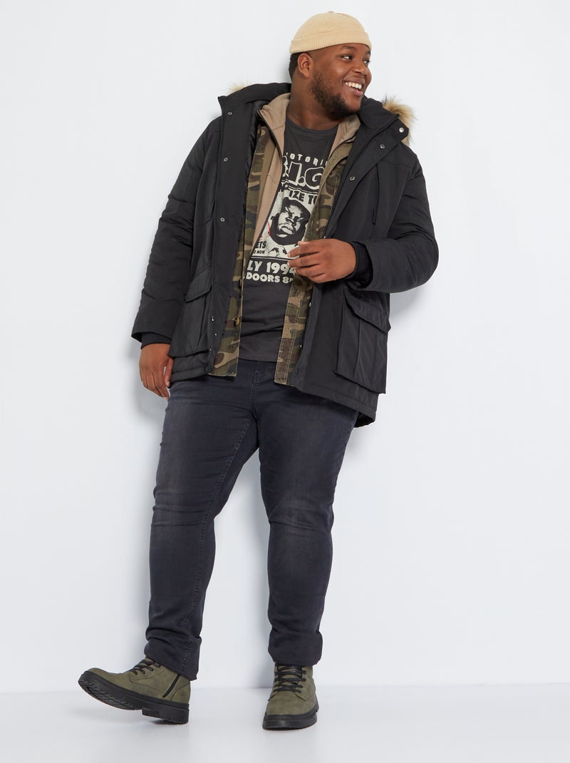 Slim-fit hyperflex jeans ZWART - Kiabi