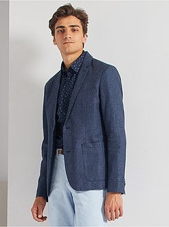 Slim-fit jasje van linnen en katoen - Kiabi