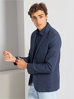 Slim-fit jasje van linnen en katoen - Kiabi