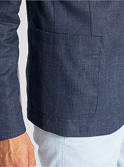 Slim-fit jasje van linnen en katoen - Kiabi
