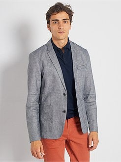 Slim-fit jasje van linnen en katoen - Kiabi