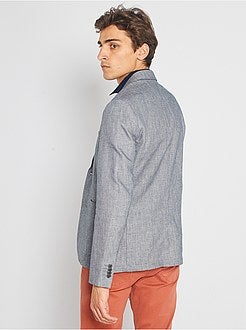 Slim-fit jasje van linnen en katoen - Kiabi