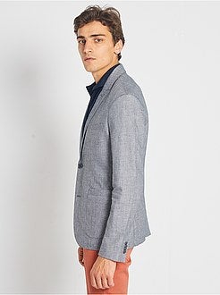 Slim-fit jasje van linnen en katoen - Kiabi