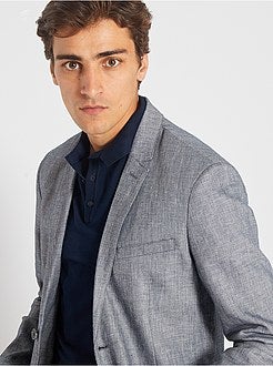 Slim-fit jasje van linnen en katoen - Kiabi