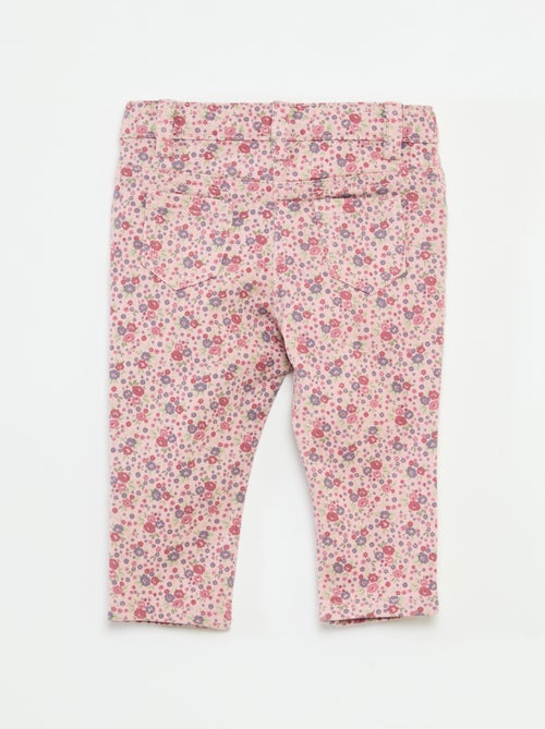 Slim-fit jeans met bloemmotiefje - Kiabi