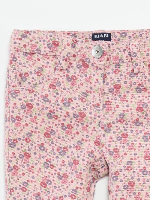 Slim-fit jeans met bloemmotiefje - Kiabi