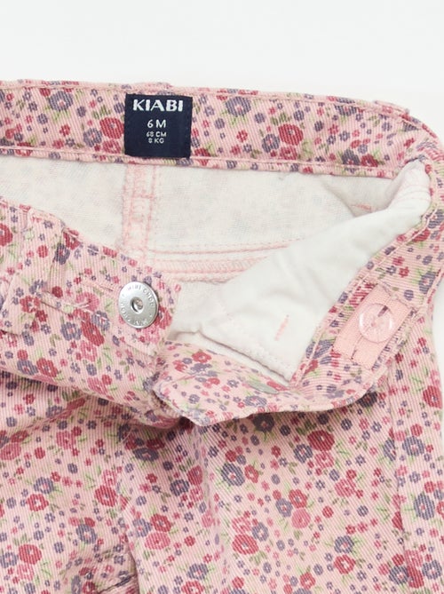 Slim-fit jeans met bloemmotiefje - Kiabi