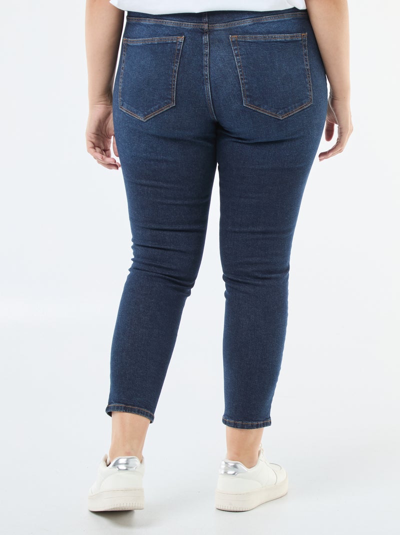Slim-fit jeans met hoge taille - L28 BLAUW - Kiabi