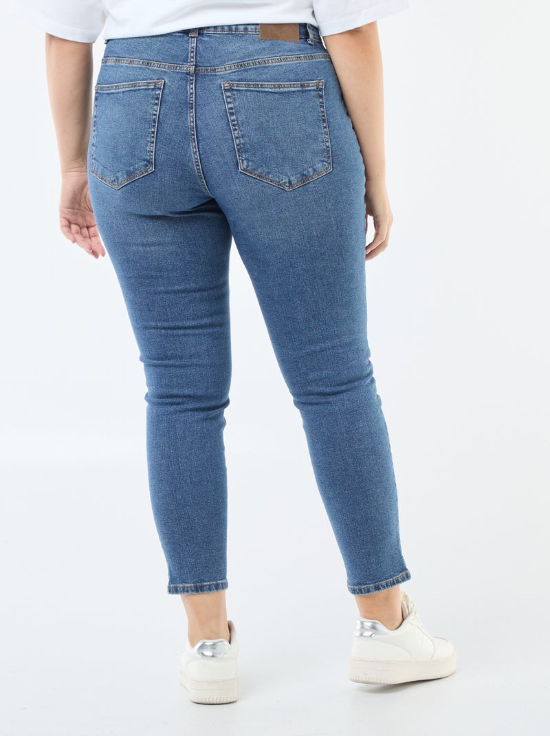 Slim-fit jeans met hoge taille - L28 BLAUW - Kiabi