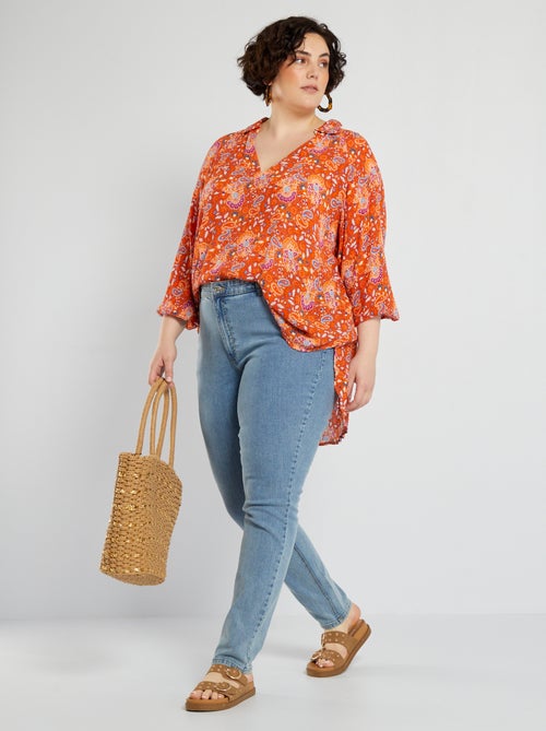 Slim-fit jeans met hoge taille - L28 - Kiabi