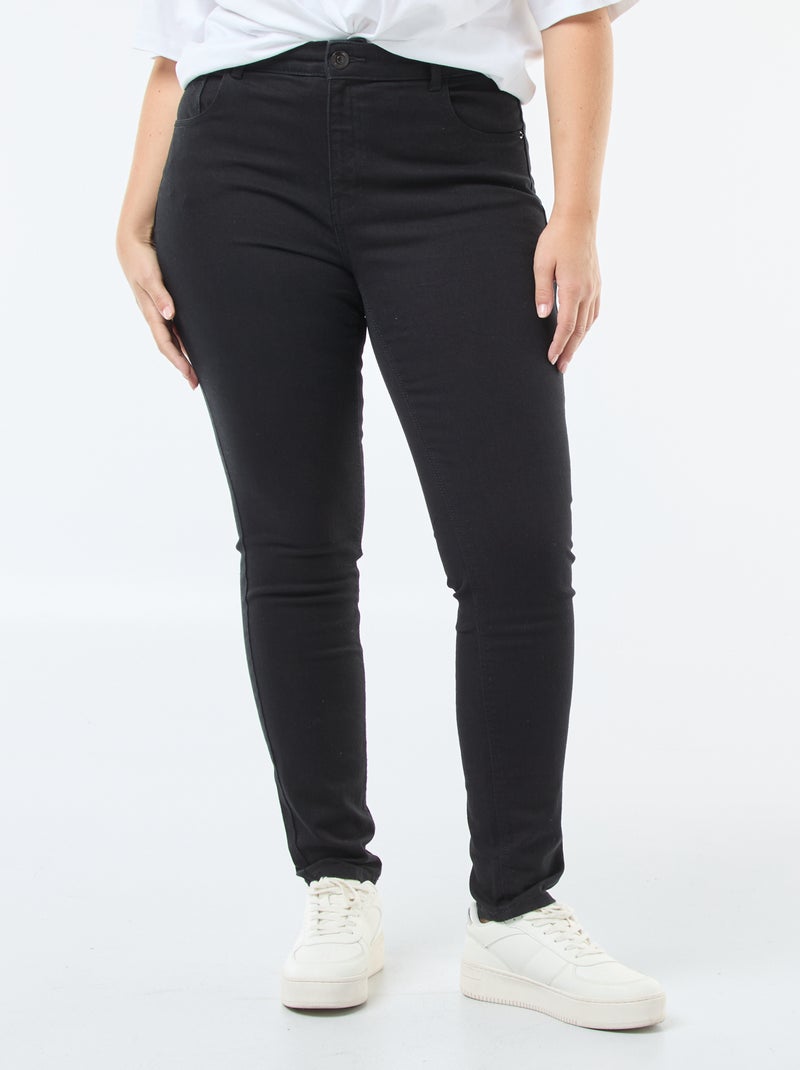 Slim-fit jeans met hoge taille - L28 ZWART - Kiabi