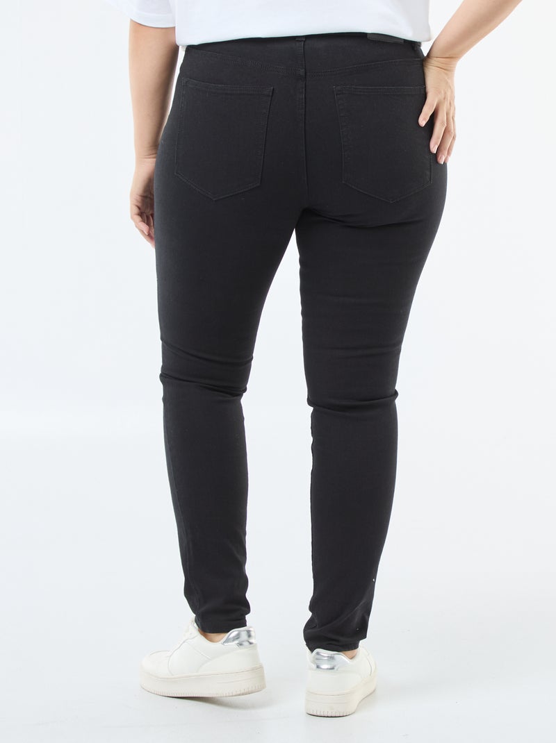 Slim-fit jeans met hoge taille - L28 ZWART - Kiabi