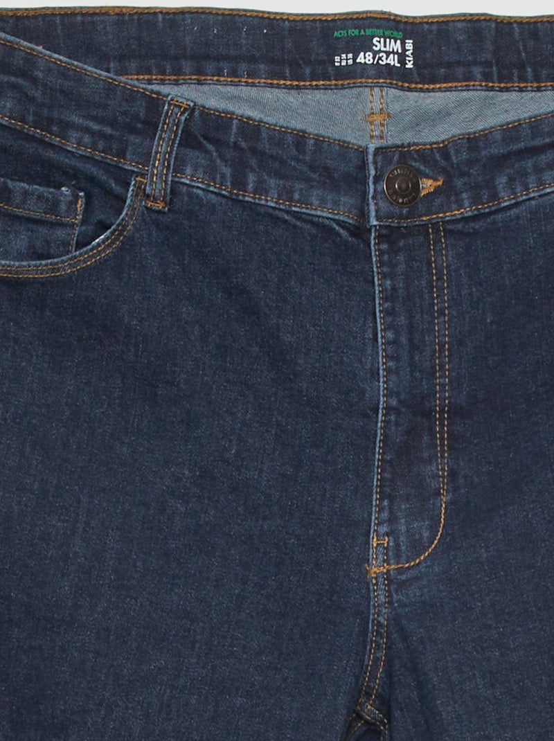 Slim-fit jeans met hoge taille - L34 BLAUW - Kiabi