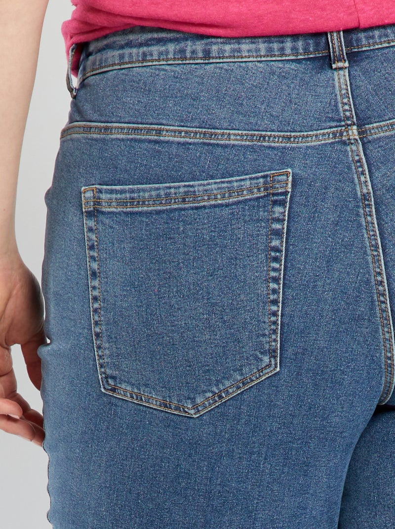 Slim-fit jeans met hoge taille - L34 BLAUW - Kiabi