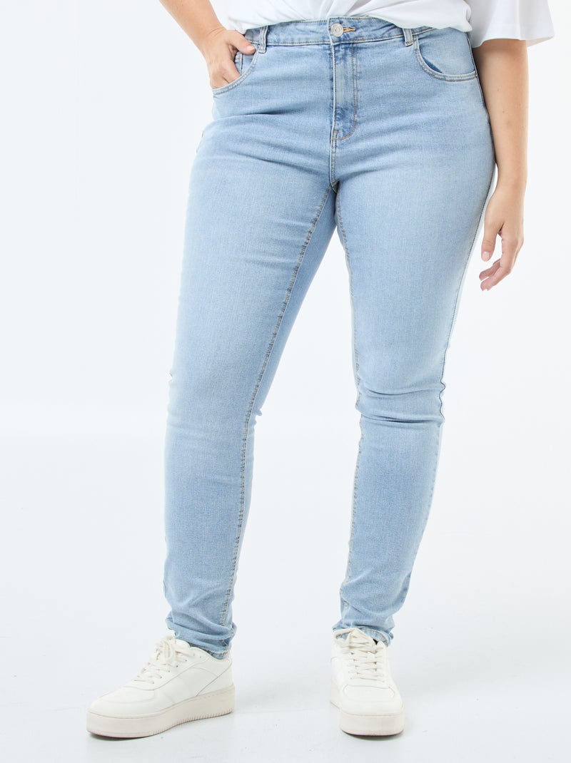 Slim-fit jeans met hoge taille - L34 BLAUW - Kiabi