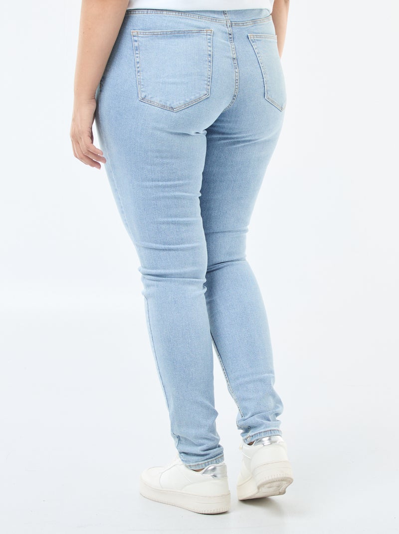 Slim-fit jeans met hoge taille - L34 BLAUW - Kiabi