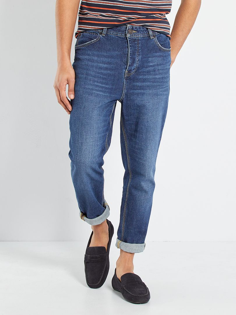 Slim-fit jeans met scheurtjes BLAUW - Kiabi