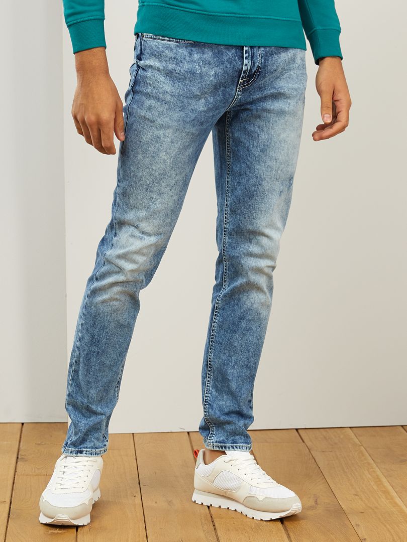 Slim-fit jeans met sneeuweffect BLAUW - Kiabi