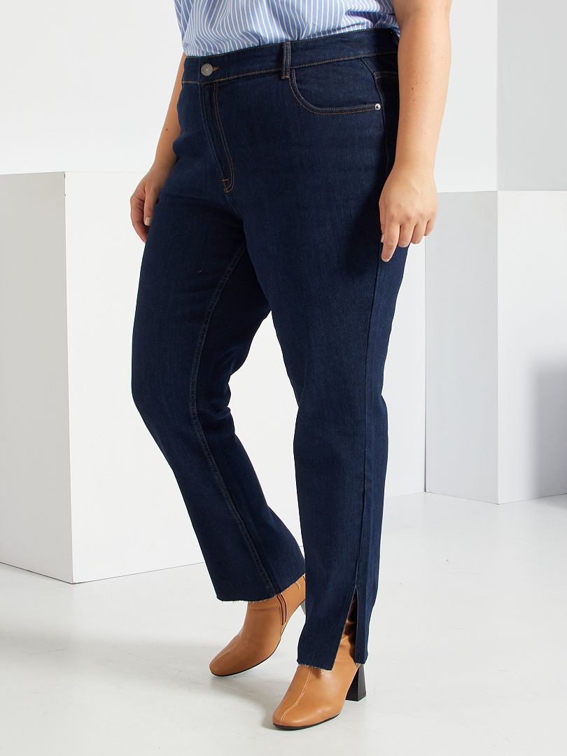 Slim-fit jeans met splitje aan de enkel BLAUW - Kiabi
