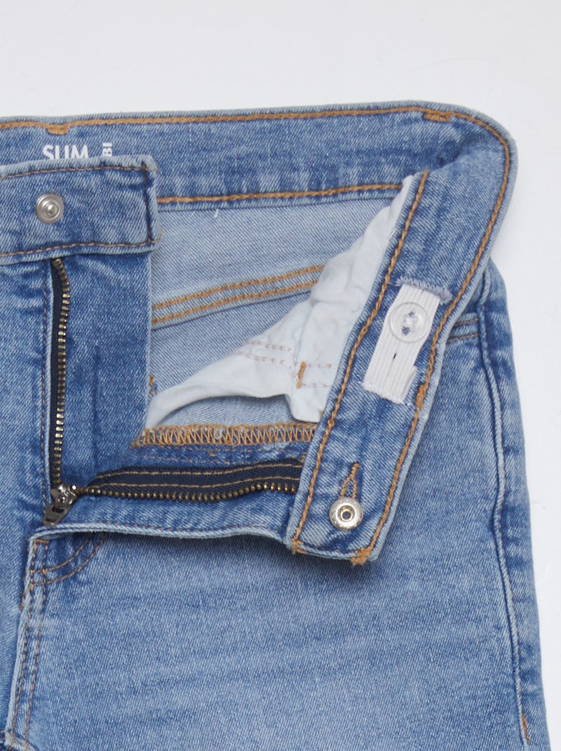 Slim-fit jeans met verstelbare taille BLAUW - Kiabi