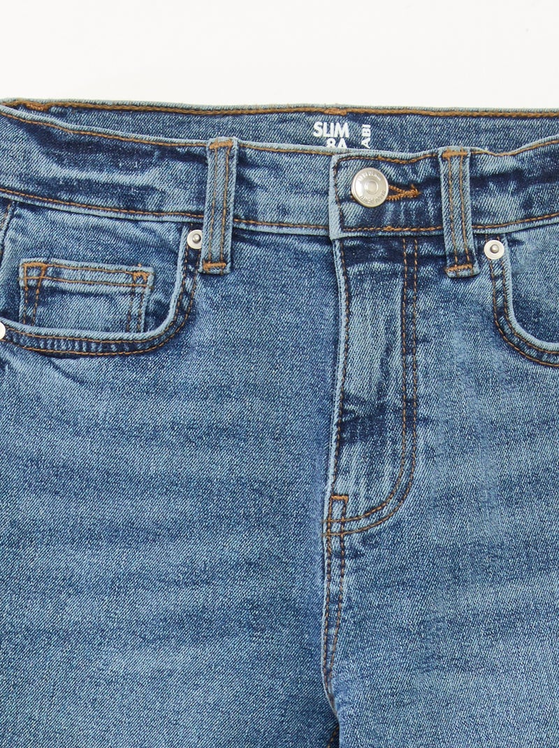 Slim-fit jeans met verstelbare taille BLAUW - Kiabi