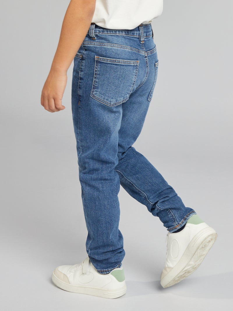 Slim-fit jeans met verstelbare taille BLAUW - Kiabi