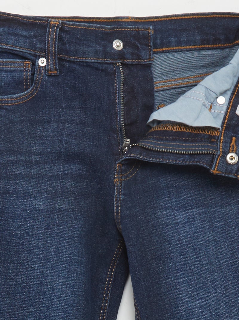 Slim-fit jeans met verstelbare taille BLAUW - Kiabi