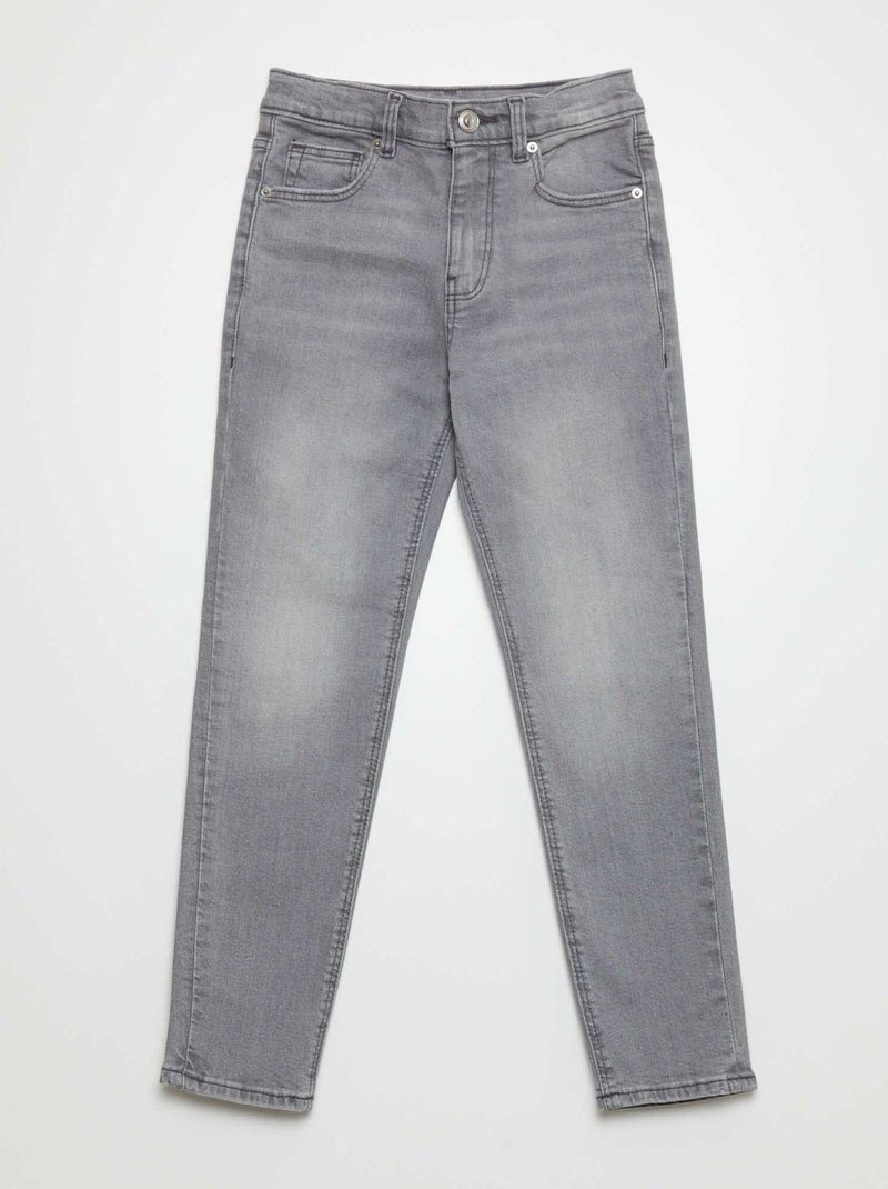 Slim-fit jeans met verstelbare taille GRIJS - Kiabi