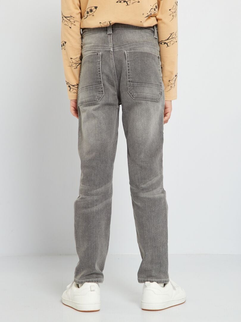 Slim-fit jeans met verstelbare taille GRIJS - Kiabi