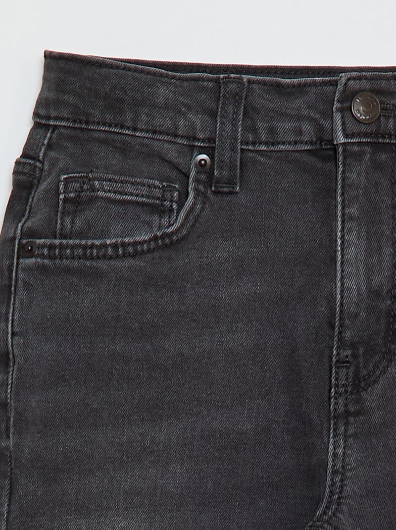 Slim-fit jeans met verstelbare taille ZWART - Kiabi