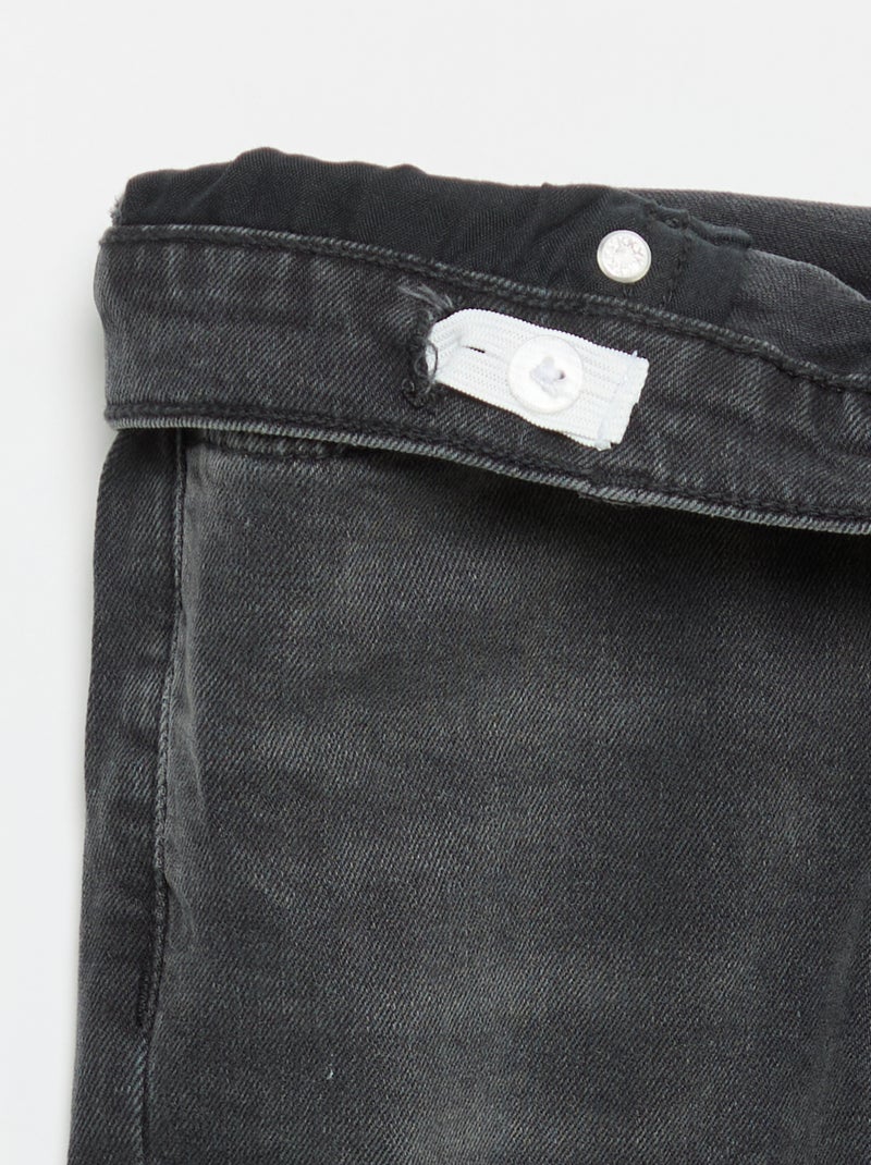 Slim-fit jeans met verstelbare taille Zwart - Kiabi