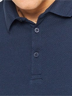 Slim-fit katoenen polo met dobbymotief - Kiabi