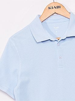 Slim-fit katoenen polo met dobbymotief - Kiabi