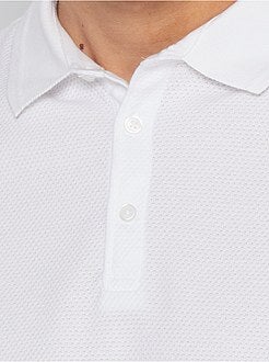 Slim-fit katoenen polo met dobbymotief - Kiabi