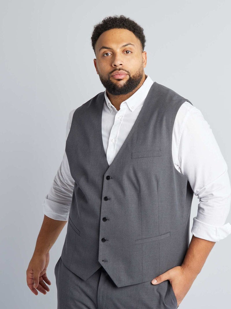 Slim-fit kostuumvest GRIJS - Kiabi