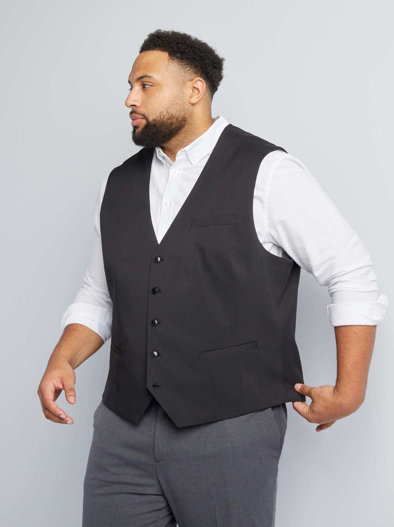 Slim-fit kostuumvest zwart - Kiabi