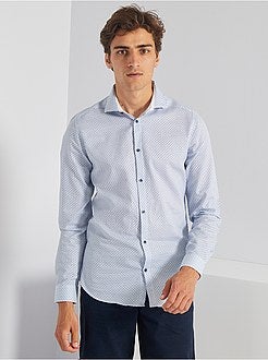 Slim-fit overhemd met klein motief - Kiabi