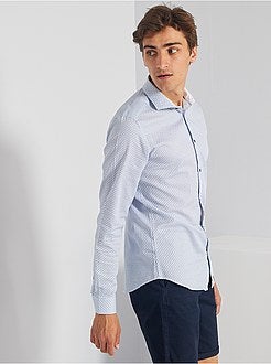 Slim-fit overhemd met klein motief - Kiabi