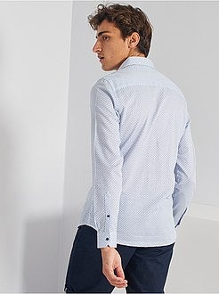 Slim-fit overhemd met klein motief - Kiabi
