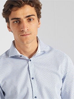 Slim-fit overhemd met klein motief - Kiabi