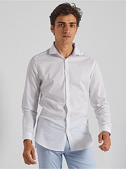Slim-fit overhemd met klein motief - Kiabi