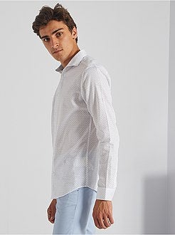 Slim-fit overhemd met klein motief - Kiabi