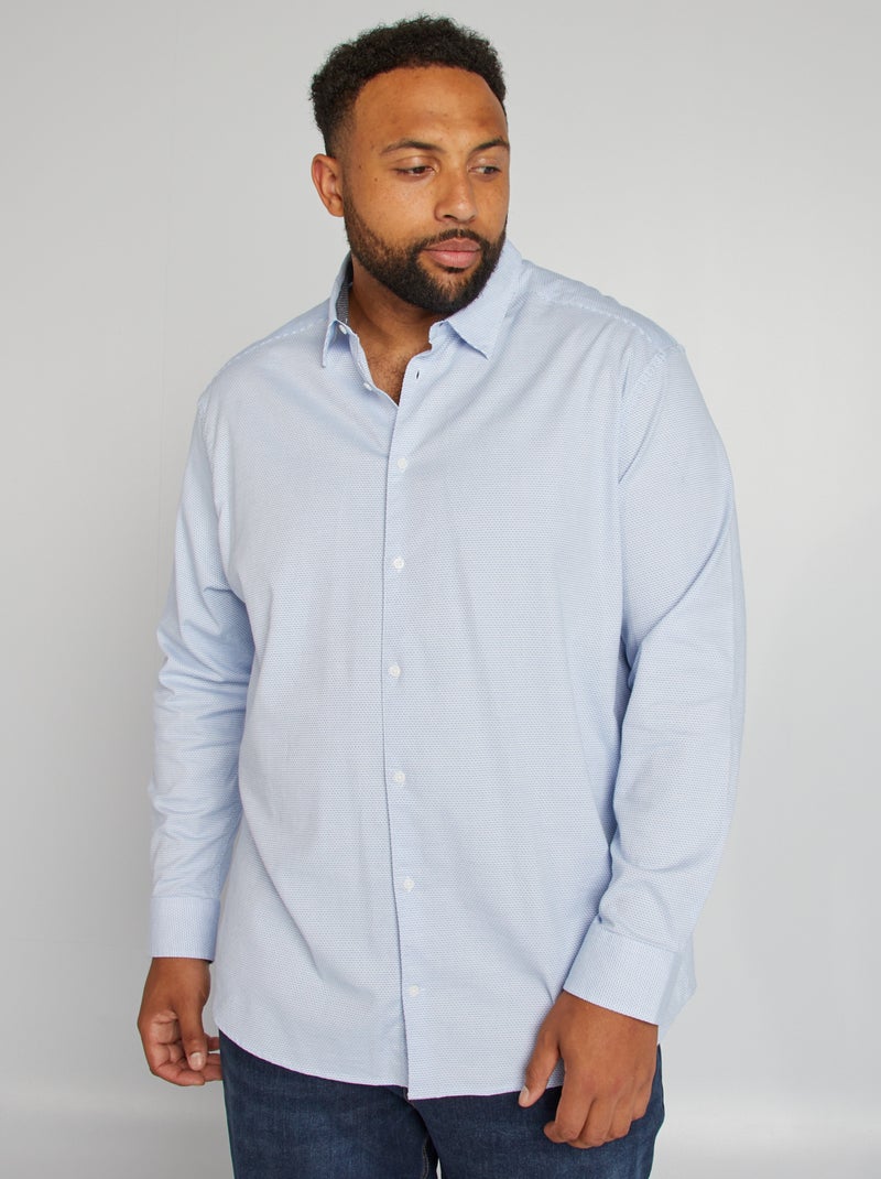 Slim-fit overhemd met stippen WIT - Kiabi