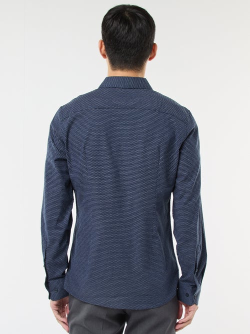 Slim-fit overhemd van dobbykatoen - Kiabi