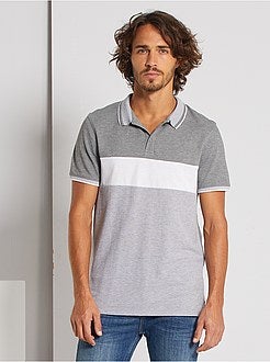 Slim-fit polo met color block - Kiabi