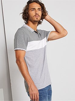 Slim-fit polo met color block - Kiabi