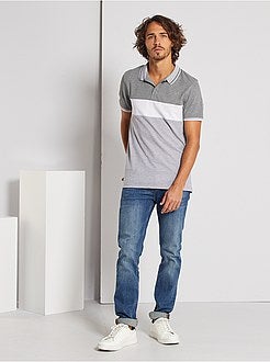 Slim-fit polo met color block - Kiabi