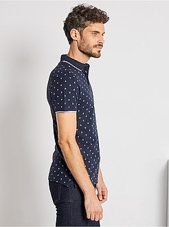 Slim-fit polo met klein motief - Kiabi