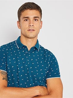 Slim-fit polo met klein motief - Kiabi